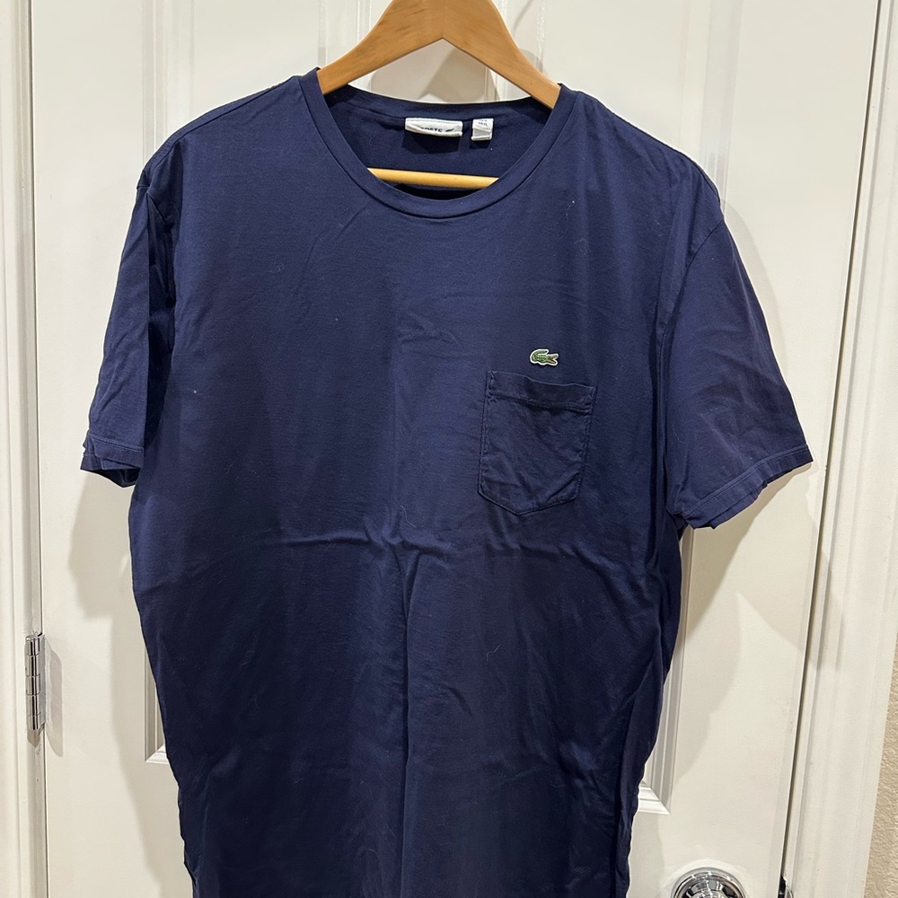 Lacoste Navy Blue Short Sleeve Pocket Tee